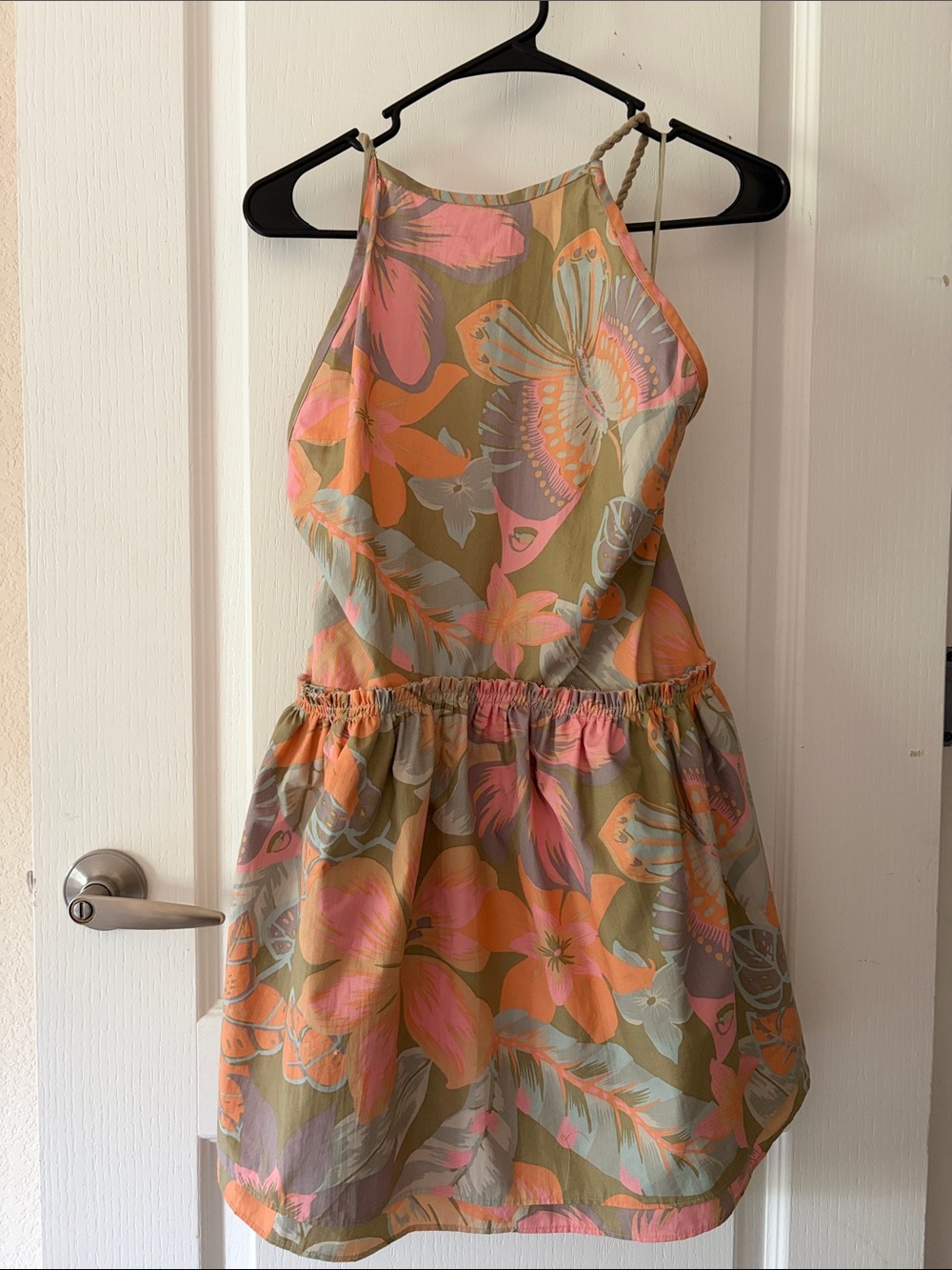Free People Floral Halter Top in Pink, Coral & Sage